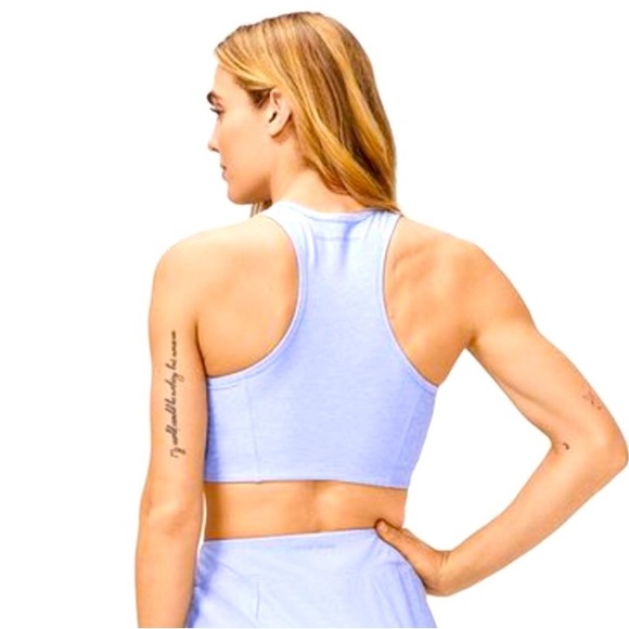 Outdoor Voices Athena High Neck Crop Top Sports Bra Lilac Medium. - Picture 2 of 13